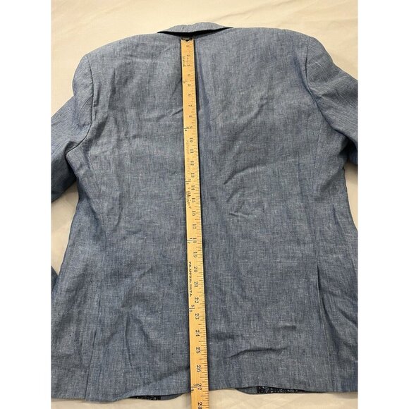 BAR III 100% linen formal chambray blazer 40S Suit lightweight jacket - Picture 5 of 11